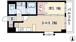 Casa　Del　Sol 1階1DKの間取り