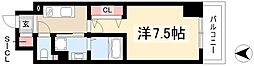 プレイズシード浅間町 2階1Kの間取り