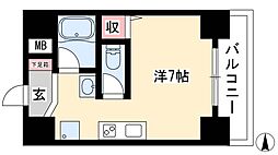 オーシャンハイツ栄 3階ワンルームの間取り