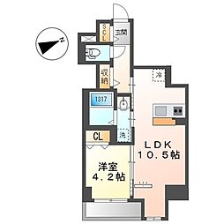 THE　BLOSSOM　新栄 5階1LDKの間取り
