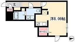 Branche千種 4階ワンルームの間取り