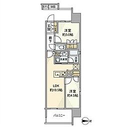 オープンレジデンシア大須FRONT 15階2LDKの間取り