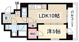クリスタル丸の内 1階1LDKの間取り
