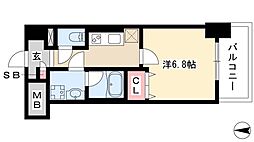 ル　ディアマン 6階1Kの間取り
