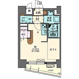 エステシア名駅 9階ワンルームの間取り