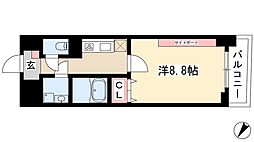 アーデル　ドルフ 6階1Kの間取り