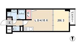HF名駅北レジデンス　WEST 6階1LDKの間取り
