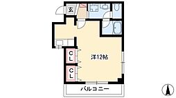 メゾンハナブサ 1階ワンルームの間取り