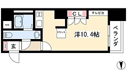 ドゥーエ大須 8階ワンルームの間取り