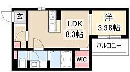 Taste八田 1階1LDKの間取り