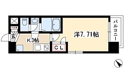 アルフィーレ新栄 3階1Kの間取り