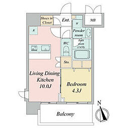 スプランディッド大須門前町 15階1LDKの間取り