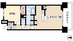 パークホームズ丸の内ザレジデンス 10階1LDKの間取り