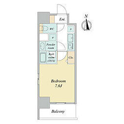 グランドゥール名駅西(旧ルネフラッツ名駅西) 10階1Kの間取り
