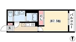 メゾン・ド・ソレイユ黄金 1階1Kの間取り