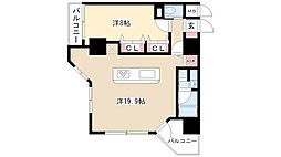 さくらHillsリバーサイドWEST 8階1LDKの間取り