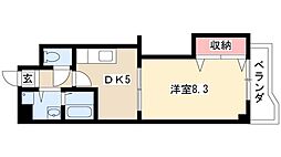 レジデンス黒龍 7階1DKの間取り