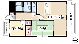 メゾン黒川 7階2LDKの間取り