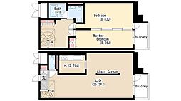 レジディア東桜II 14階2LDKの間取り