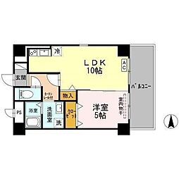 KIRAKUマンション 4階1LDKの間取り