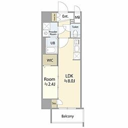 エスリード大曽根プレシャス 15階1LDKの間取り
