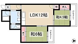メゾン吹上 3階2LDKの間取り