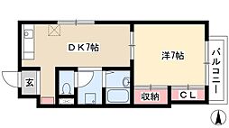 シティライフ栄 7階1DKの間取り