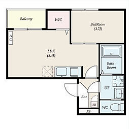 Revive黄金 3階1LDKの間取り