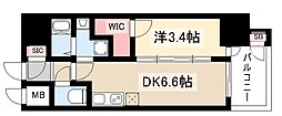 エステムコート名古屋新栄IVネスト 15階1DKの間取り