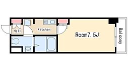 ISM栄 5階1Kの間取り