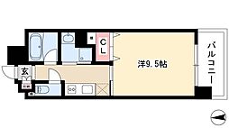 CASTELLO LUSSO 2階1Kの間取り