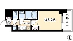 プレサンス名古屋STATIONルミアス 10階1Kの間取り