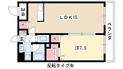 Yｓ 2階1LDKの間取り