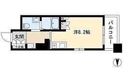 パークアクシス名駅南 11階ワンルームの間取り