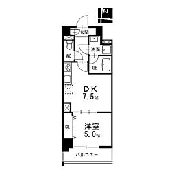 プレスティ則武 8階1DKの間取り