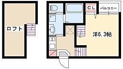 DESIGN SQUARE 1階1Kの間取り