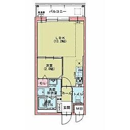 ドゥナーレ名駅西 3階1LDKの間取り