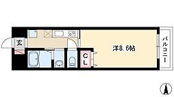 セレニティー名駅 4階1Kの間取り