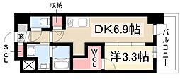 エステムコート名古屋新栄Vラポール 10階1DKの間取り