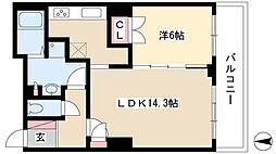 パークアクシス名駅南 1LDKの間取図画像