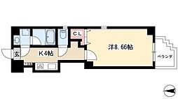 パルティール豊国通 1Kの間取図画像