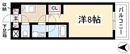 LIVCITY今池 1Kの間取図画像