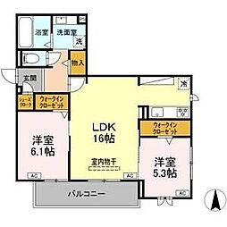 江向Park 2LDKの間取図画像