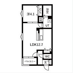 MS藤江 1LDKの間取図画像