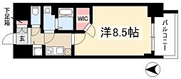 プレサンス名古屋グロウ 1Kの間取図画像