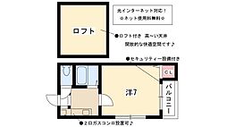 メゾンドトリアノン 1Kの間取図画像