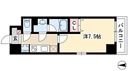 ドゥナーレ辻町 1Kの間取図画像