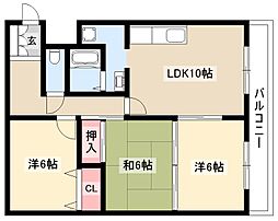 エクセル田幡 3LDKの間取図画像