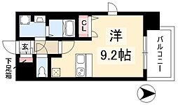 プレサンス名古屋STATIONアライブ ワンルームの間取図画像
