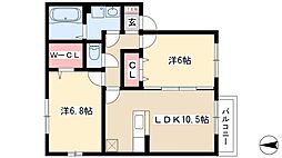 サンセールメゾン 2LDKの間取図画像